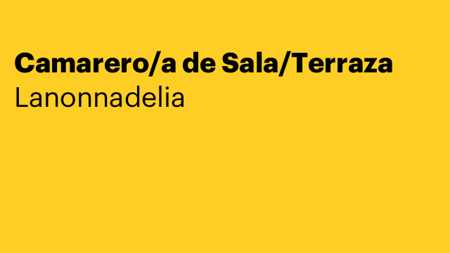 Camarero/a de Sala/Terraza
