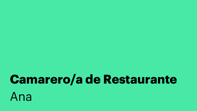 Camarero/a de Restaurante