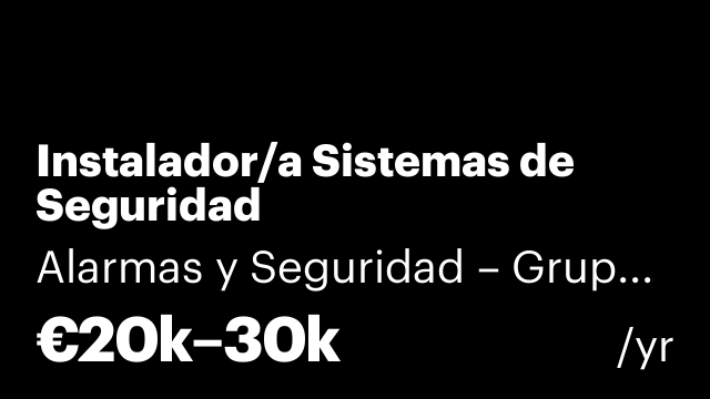 Instalador/a Sistemas de Seguridad