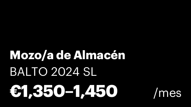 Mozo/a de Almacén