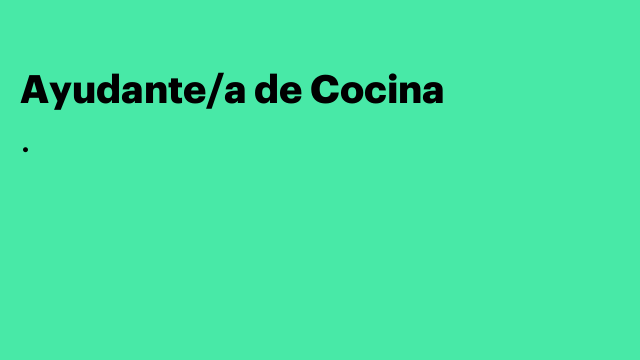 Ayudante/a de Cocina