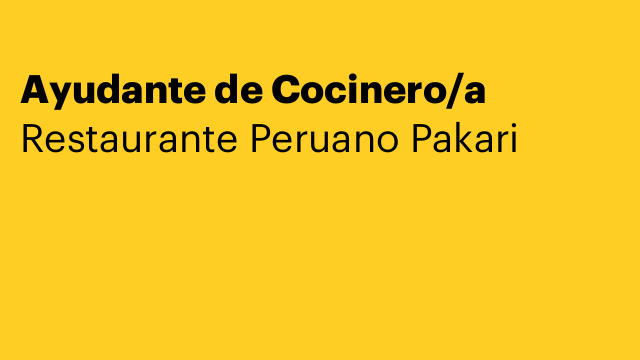 Ayudante de Cocinero/a