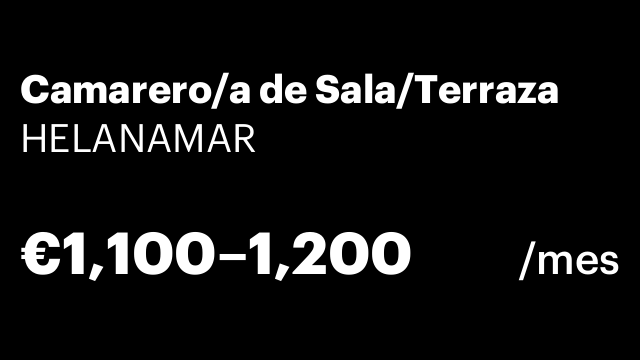 Camarero/a de Sala/Terraza