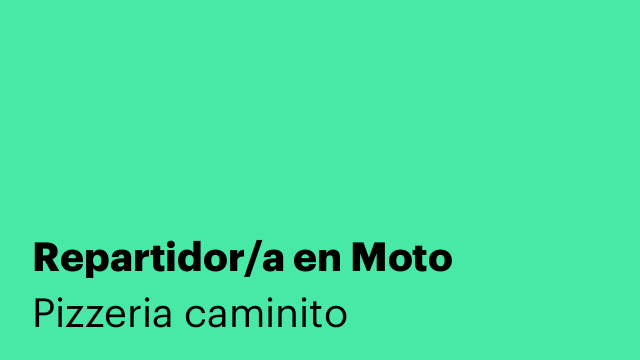 Repartidor/a en Moto