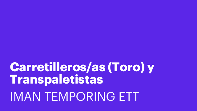 Carretilleros/as (Toro) y Transpaletistas