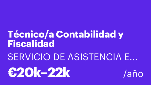 Técnico/a Contabilidad y Fiscalidad