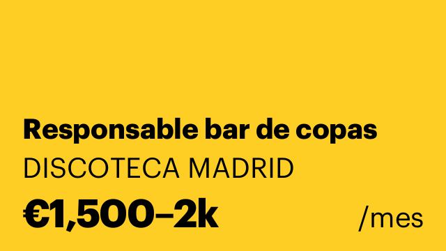 Responsable bar de copas