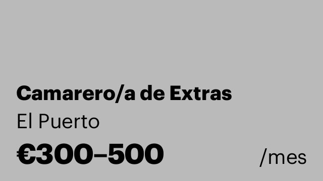Camarero/a de Extras