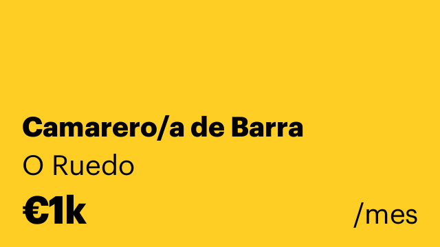 Camarero/a de Barra
