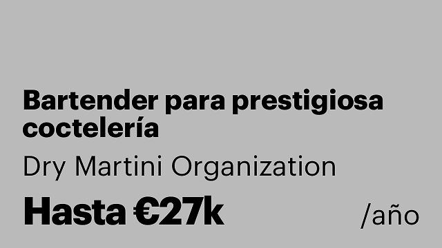 Bartender para prestigiosa coctelería