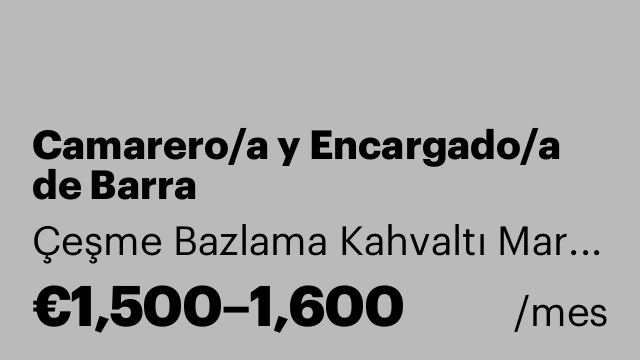 Camarero/a y Encargado/a de Barra