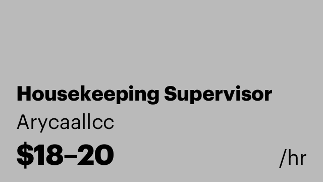Housekeeping Supervisor
