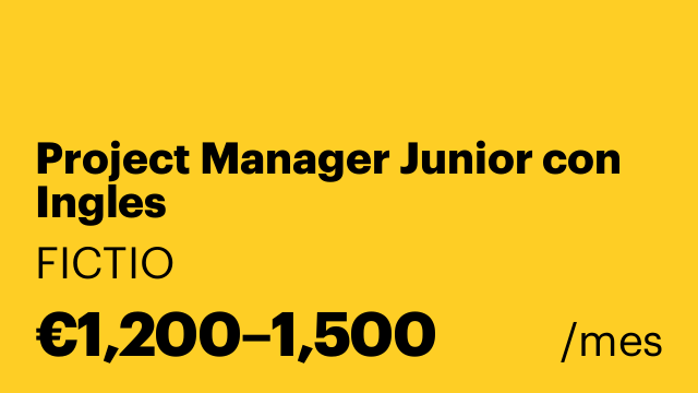 Project Manager Junior con Ingles