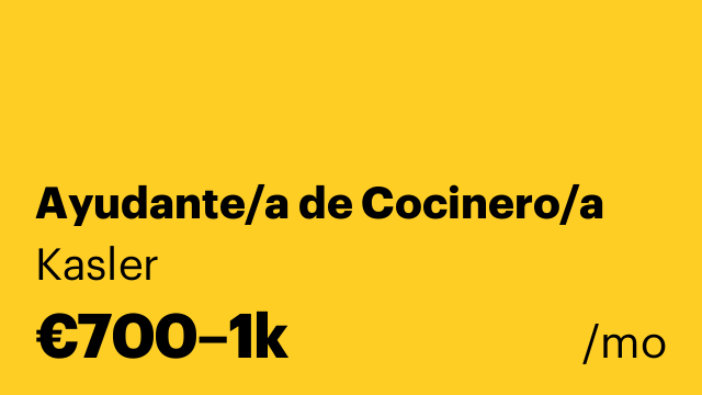Ayudante/a de Cocinero/a