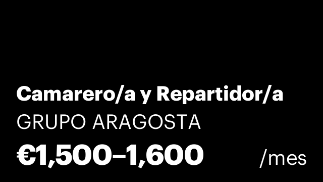 Camarero/a y Repartidor/a