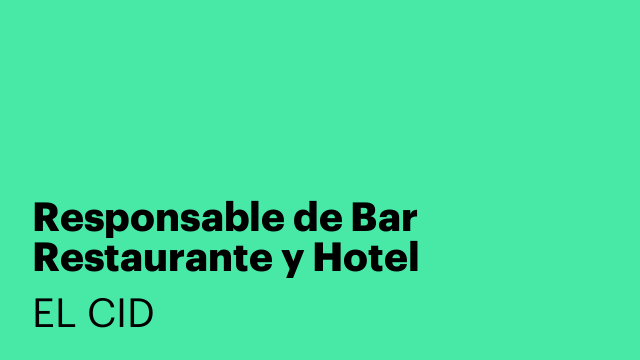 Responsable de Bar Restaurante y Hotel