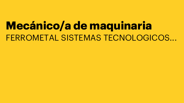 Mecánico/a de maquinaria