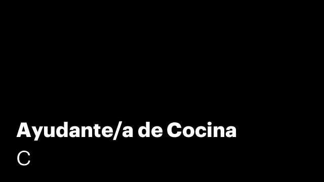 Ayudante/a de Cocina