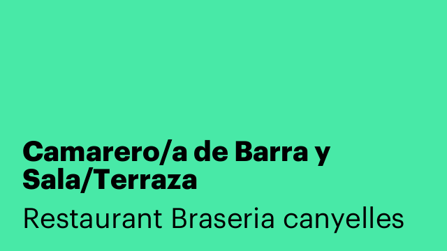 Camarero/a de Barra y Sala/Terraza