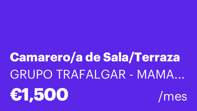 Camarero/a de Sala/Terraza