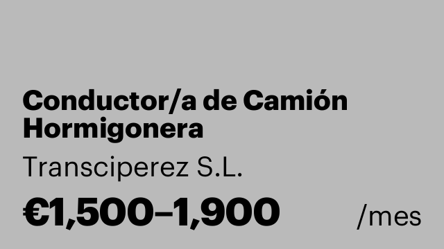 Conductor/a de Camión Hormigonera