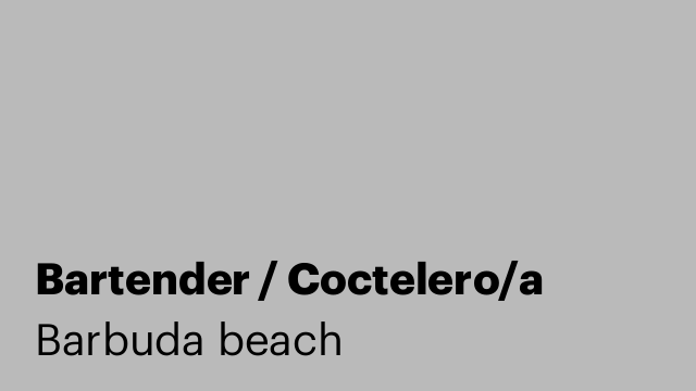 Bartender / Coctelero/a