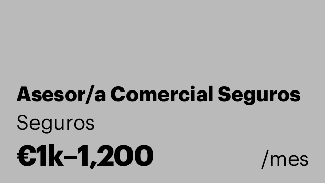 Asesor/a Comercial Seguros