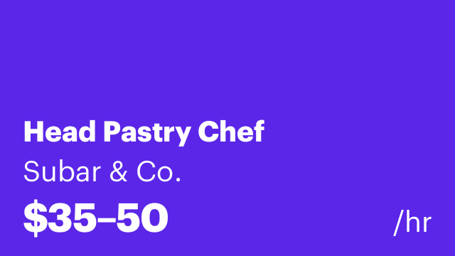 Head Pastry Chef