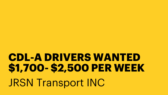 CDL-A DRIVERS WANTED $1,700- $2,500 PER WEEK HOME WEEKENDS (Newark NJ)