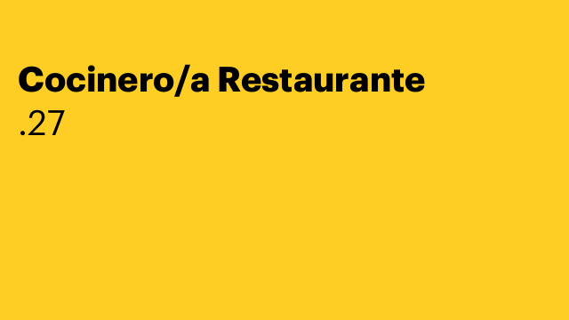 Cocinero/a Restaurante