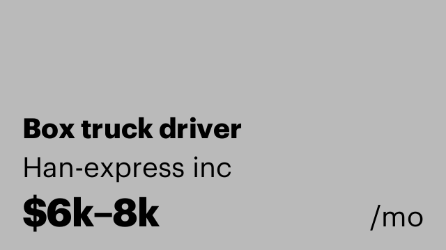 Box truck driver