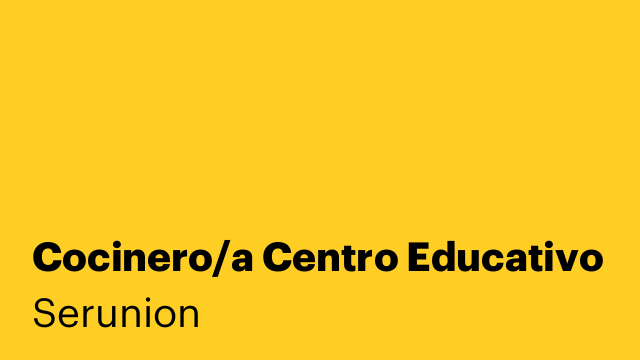 Cocinero/a Centro Educativo