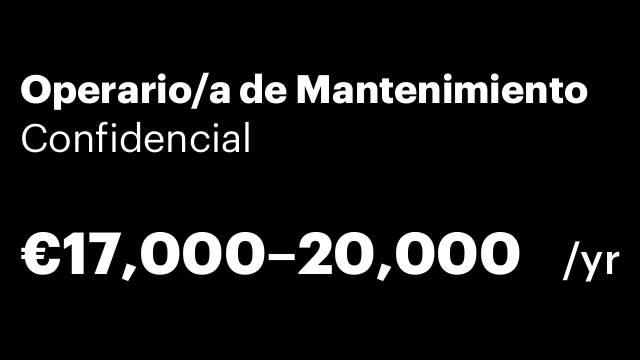 Operario/a de Mantenimiento