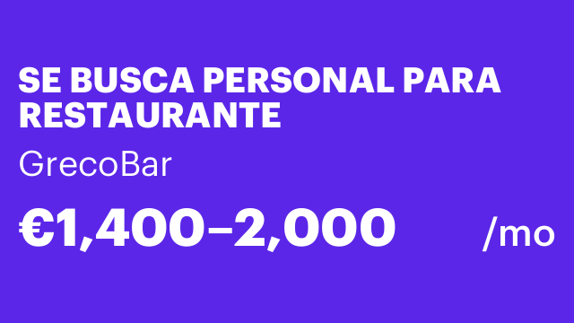 SE BUSCA PERSONAL PARA RESTAURANTE