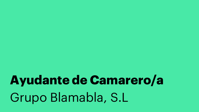 Ayudante de Camarero/a