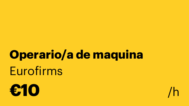 Operario/a de maquina