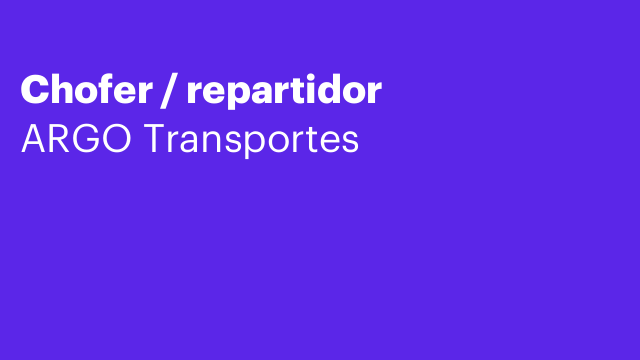 Chofer / repartidor