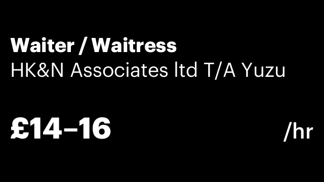 Waiter / Waitress