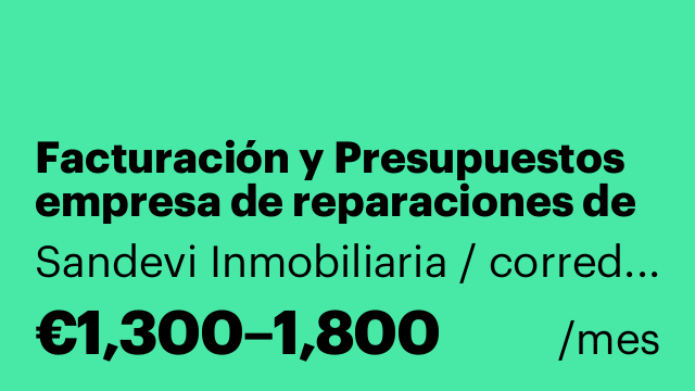 Facturación y Presupuestos empresa de reparaciones de hogar