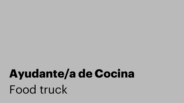 Ayudante/a de Cocina