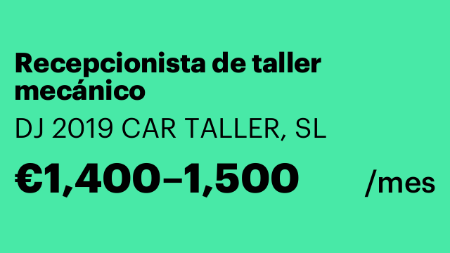 Recepcionista de taller mecánico