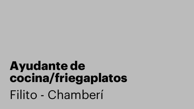 Ayudante de cocina/friegaplatos