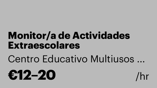Monitor/a de Actividades Extraescolares