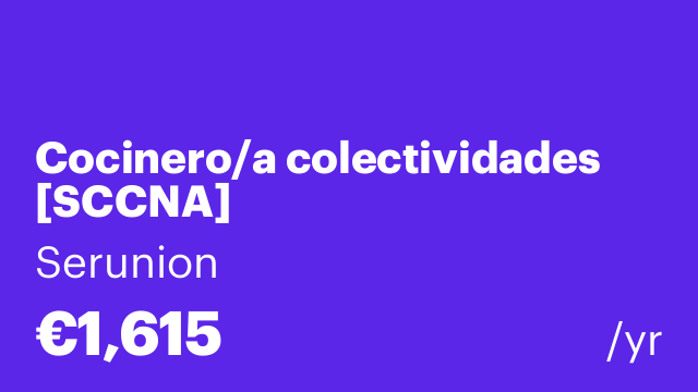 Cocinero/a colectividades [SCCNA]