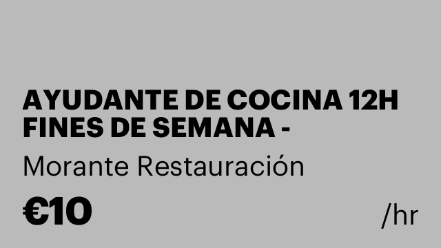 AYUDANTE DE COCINA 12H FINES DE SEMANA - ALJARAFE