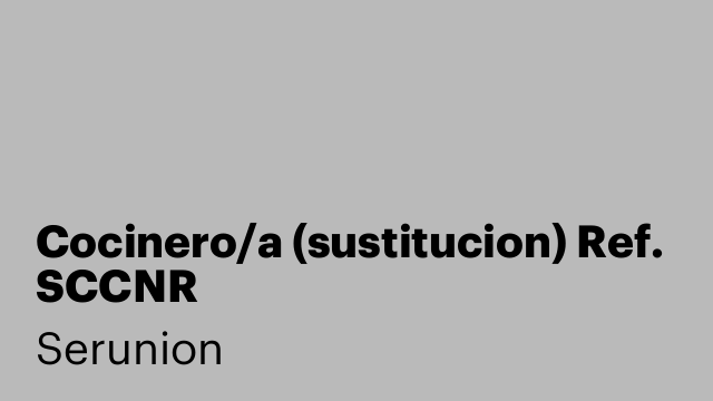 Cocinero/a (sustitucion) Ref. SCCNR