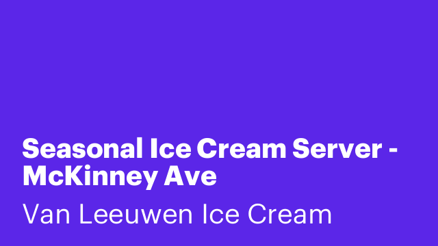 Seasonal Ice Cream Server - McKinney Ave