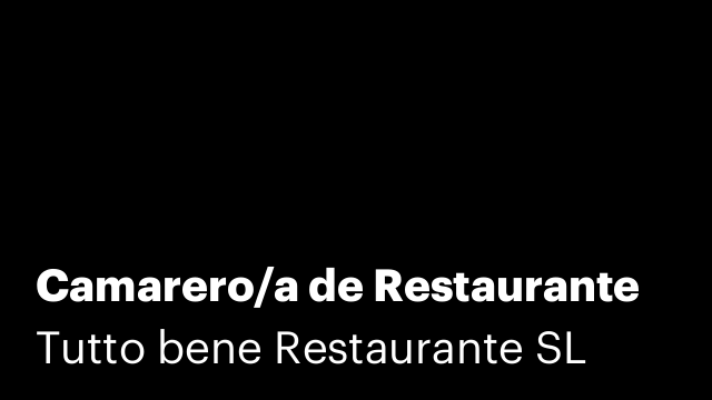 Camarero/a de Restaurante