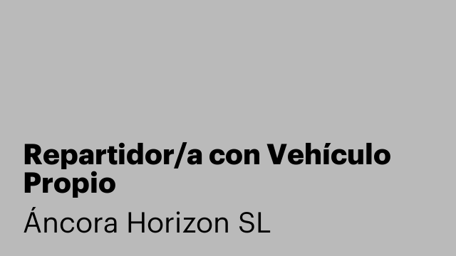 Repartidor/a con Vehículo Propio