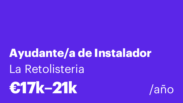 Ayudante/a de Instalador